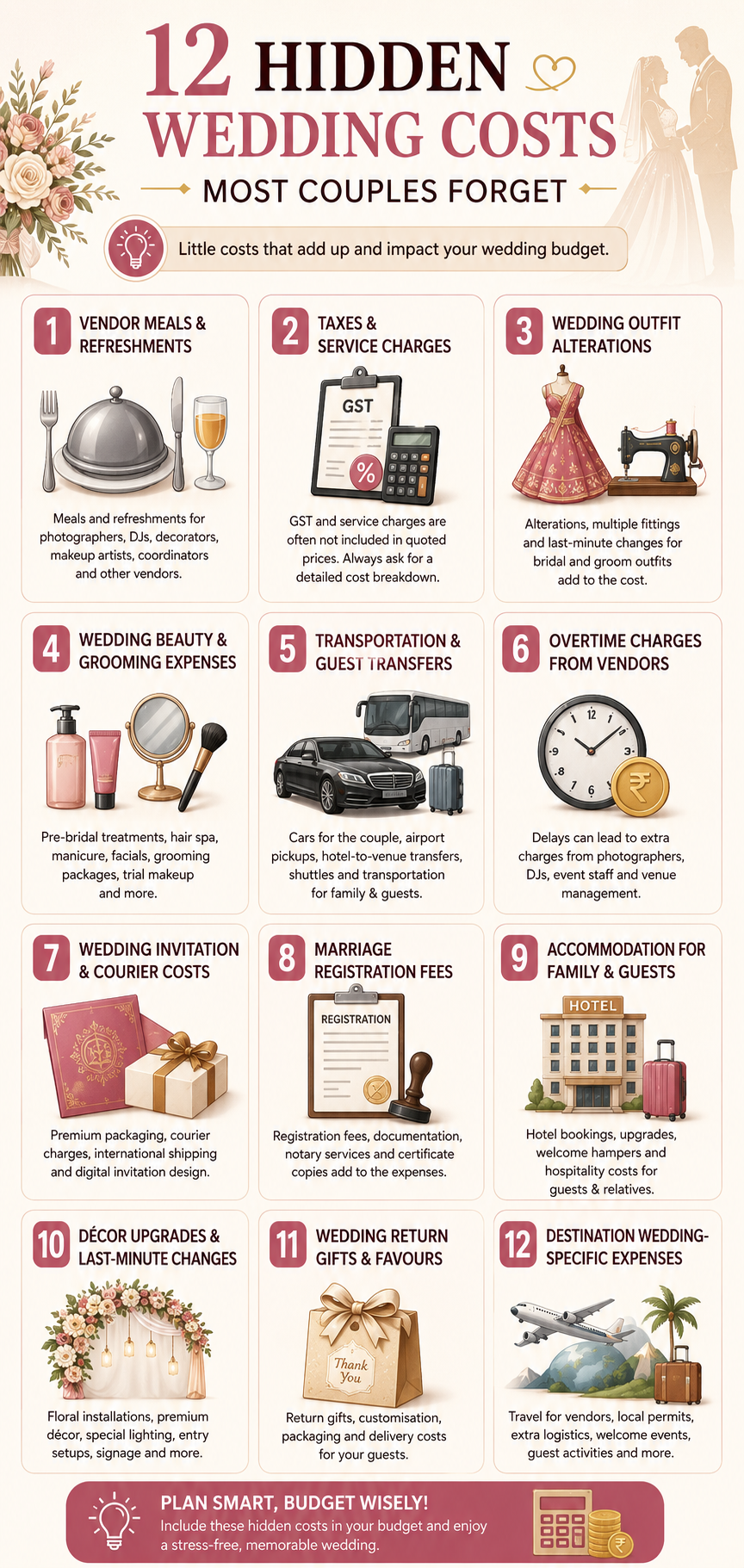 Hidden wedding costs